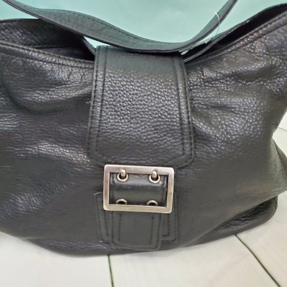 BANANA REPUBLIC Black Pebbled Leather Handbag - Picture 3 of 8